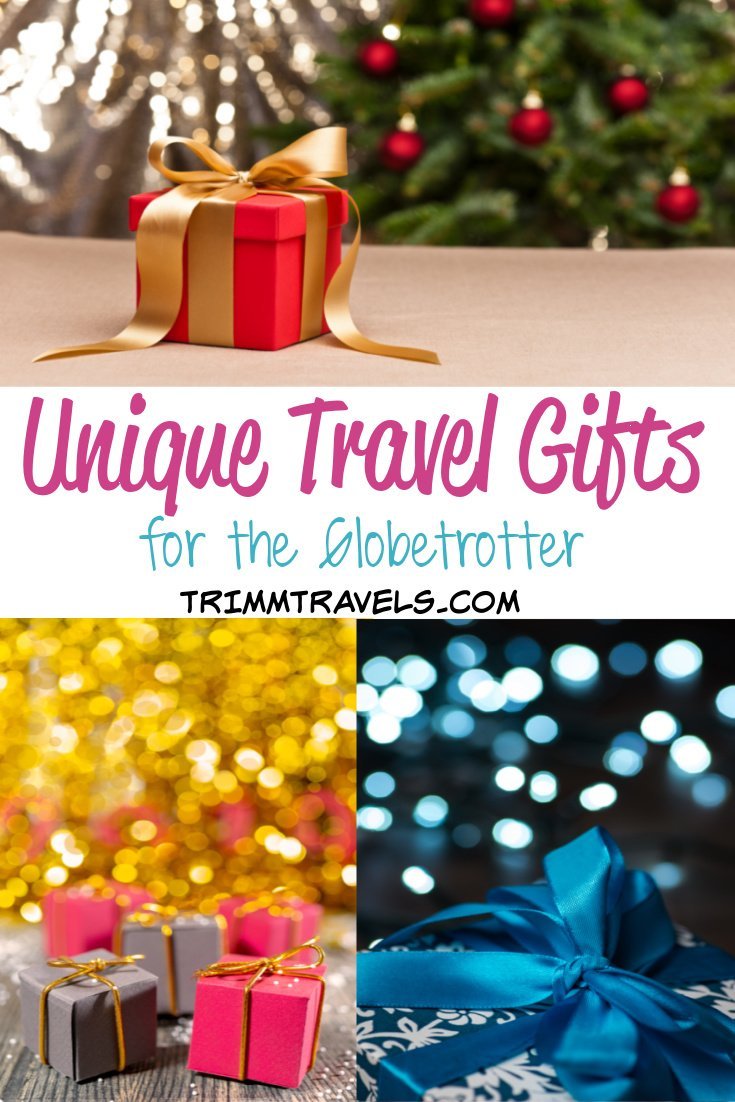 Thinking of the perfect gift year after year is quite difficult. This list of unique travel gifts will help solve that problem while delighting your traveler at the same time! If you are more of a traditionalist, there are classic choices along with gift card options too. #unique #travel #gifts #holiday #giftguide #christmas #presents #globetrotter