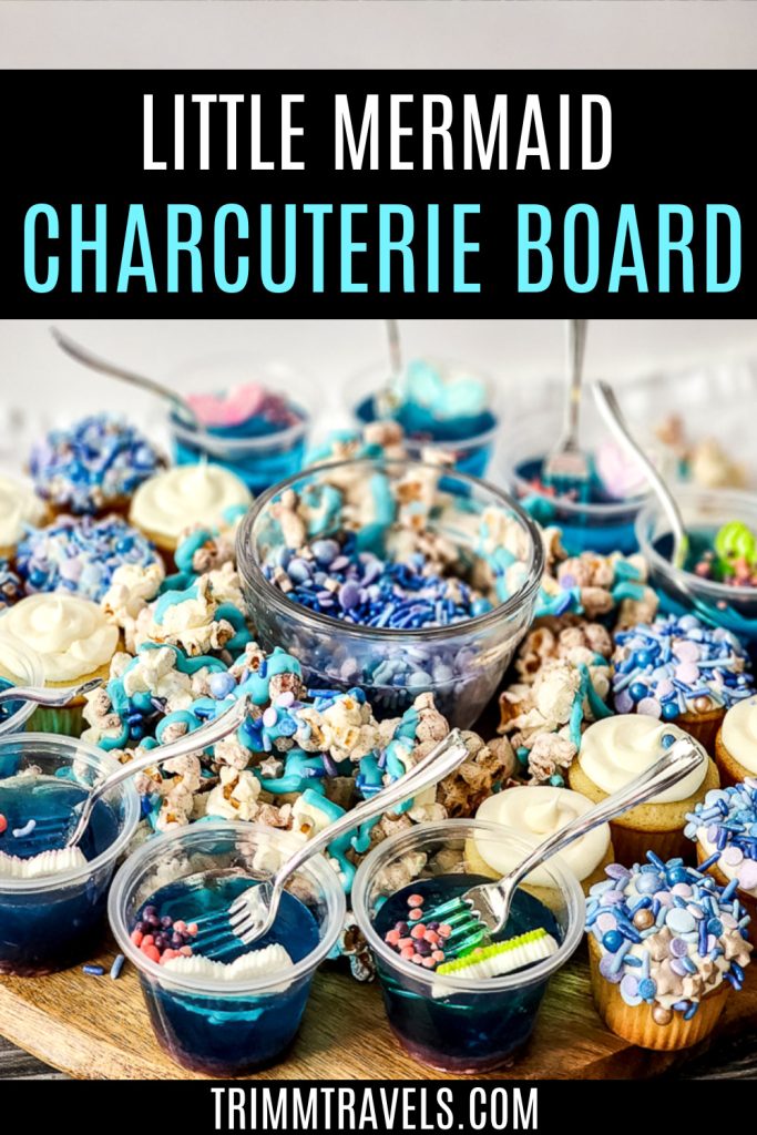 Pinterest graphic with title of post and a cropped shot of the Mermaid Charcuterie Board